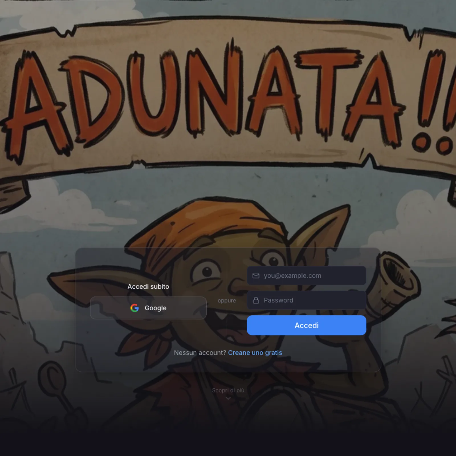 Schermata di Adunata